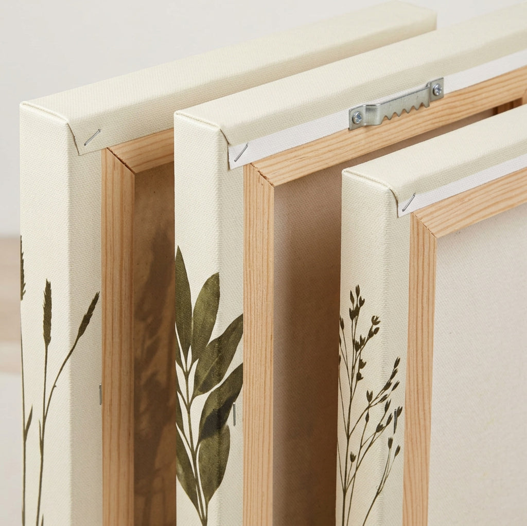 Plzgw Botanical Silhouette Triptych Canvas Set Olive - Detail view