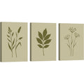 Plzgw Botanical Silhouette Triptych Canvas Set Olive - Product view