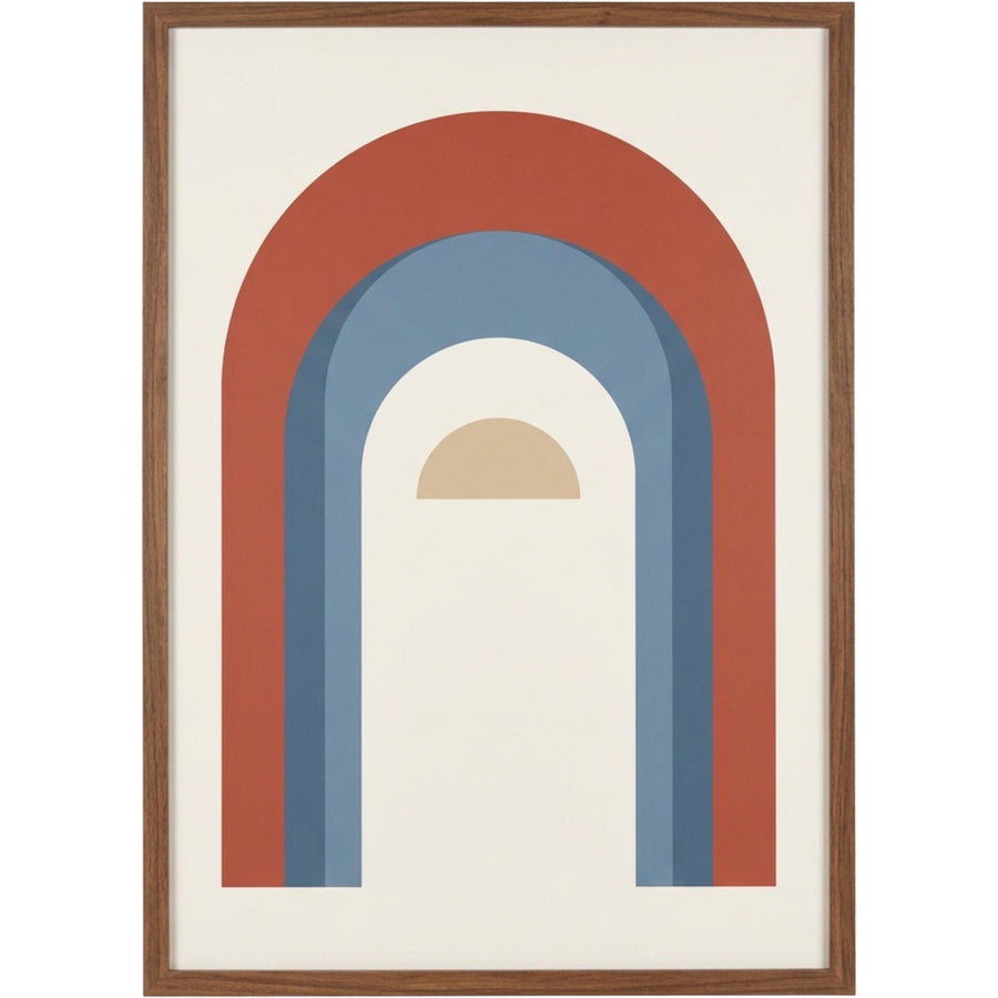 Plzgw Layered Arch Framed Art Print Clay Blue